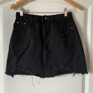 NWT MissGuided destroyed black mini skirt